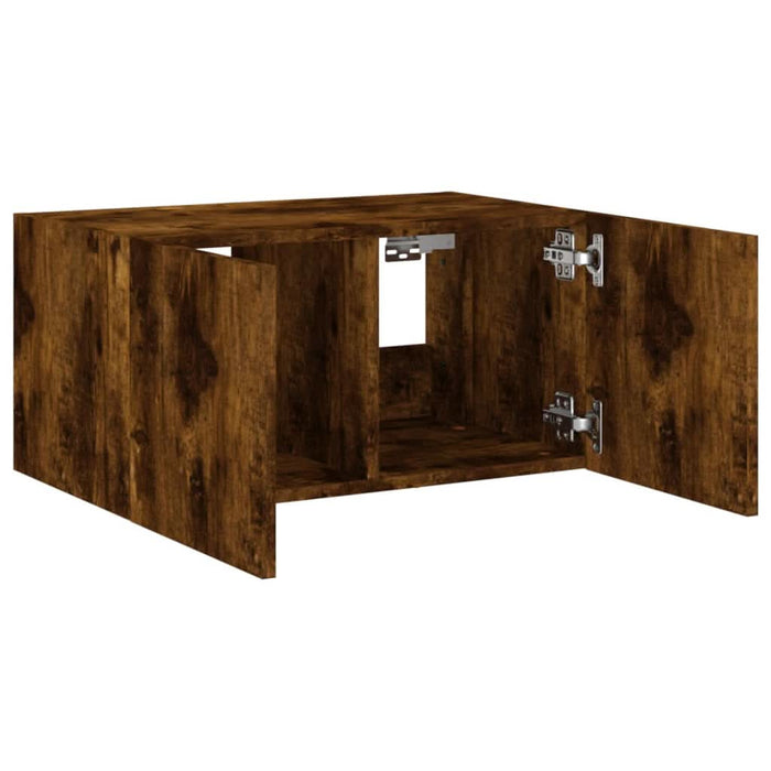 Comodă TV de perete cu lumini LED, stejar fumuriu, 60x35x31 cm - WALTI WALTI