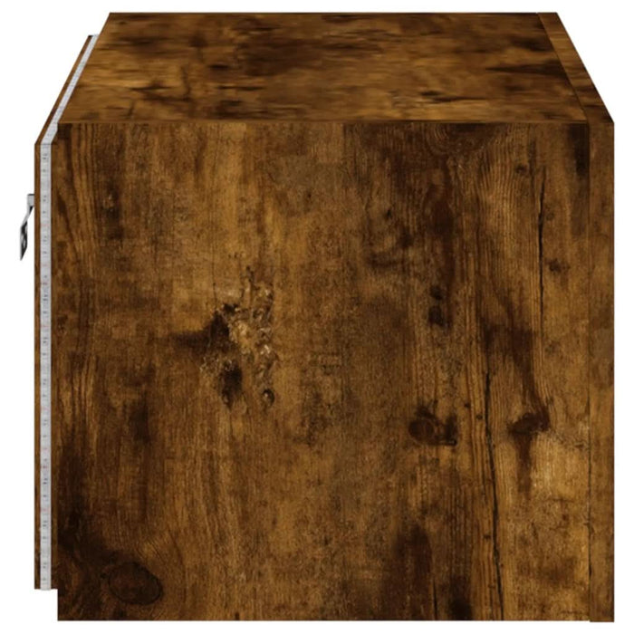 Comodă TV de perete cu lumini LED, stejar fumuriu, 60x35x31 cm - WALTI WALTI