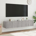Comodă TV de perete cu LED, 2 buc, gri sonoma, 80x35x31 cm - WALTI WALTI