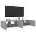 Comodă TV de perete cu LED, 2 buc, gri sonoma, 80x35x31 cm - WALTI WALTI