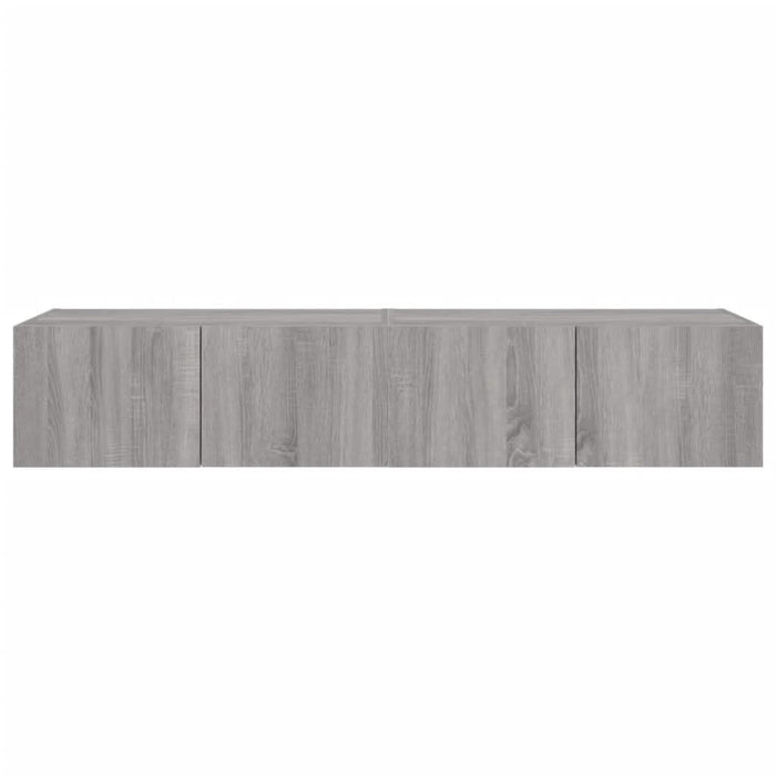 Comodă TV de perete cu LED, 2 buc, gri sonoma, 80x35x31 cm - WALTI WALTI