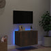 Comodă TV de perete cu lumini LED, stejar fumuriu, 60x35x41 cm - WALTI WALTI