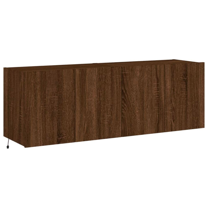 Comodă TV de perete cu LED, 2 buc. stejar maro, 60x35x41 cm - WALTI WALTI
