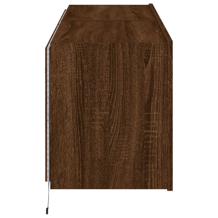 Comodă TV de perete cu LED, 2 buc. stejar maro, 60x35x41 cm - WALTI WALTI
