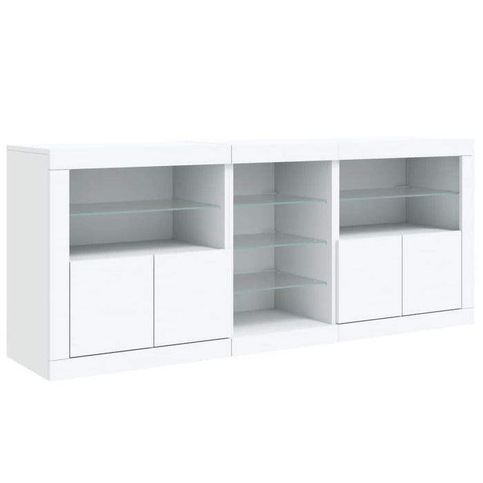 Servantă cu lumini LED, alb, 181,5x37x67 cm - WALTI WALTI