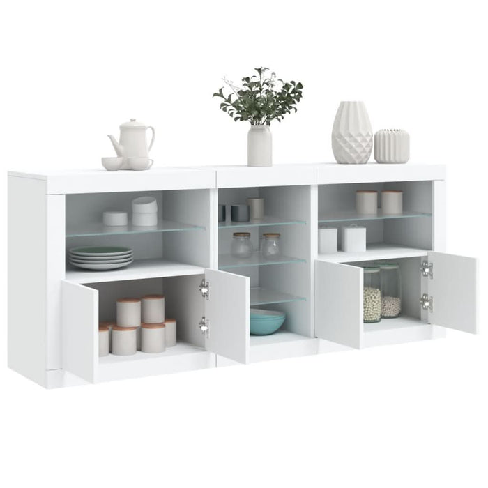 Servantă cu lumini LED, alb, 181,5x37x67 cm - WALTI WALTI