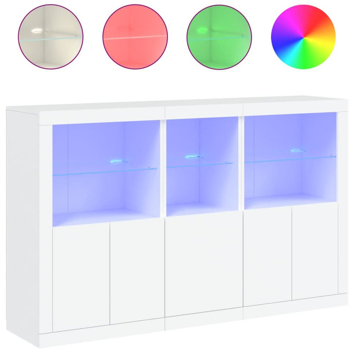 Servantă cu lumini LED, alb, 162x37x100 cm - WALTI WALTI