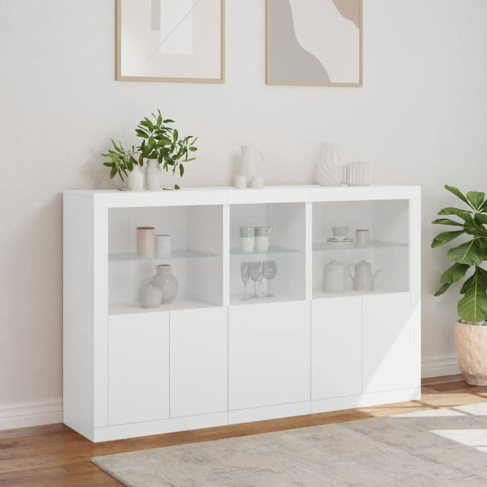 Servantă cu lumini LED, alb, 162x37x100 cm - WALTI WALTI