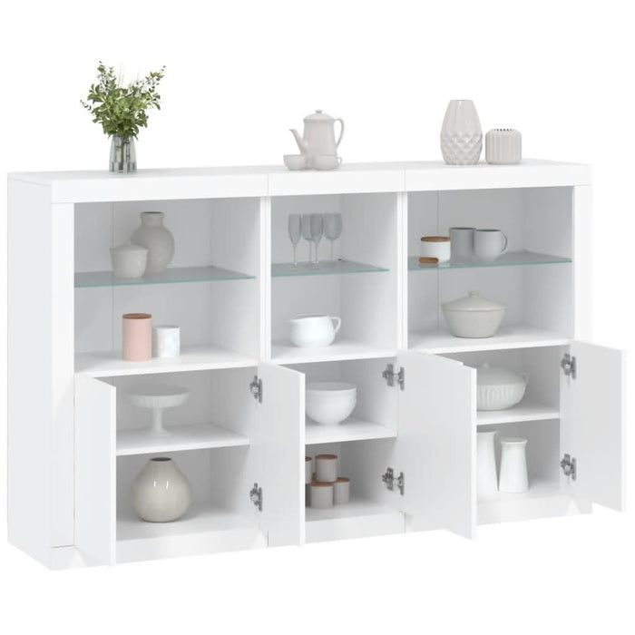 Servantă cu lumini LED, alb, 162x37x100 cm - WALTI WALTI