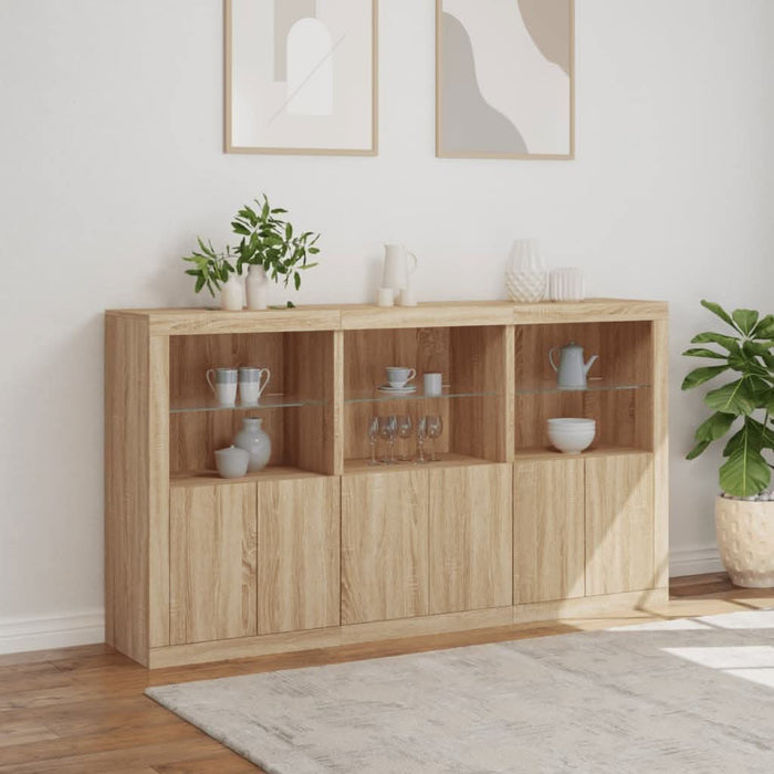 Servantă cu lumini LED, stejar sonoma, 181,5x37x100 cm - WALTI WALTI