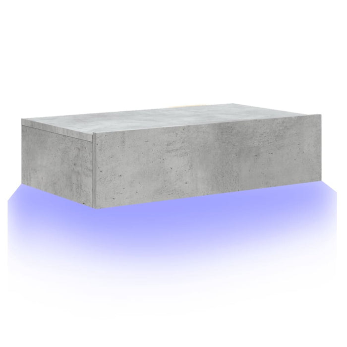 Comodă TV cu lumini LED, gri beton, 60x35x15,5 cm - WALTI WALTI