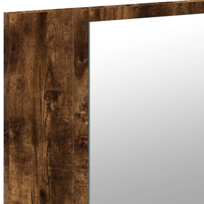 Dulap de baie cu oglindă și LED, stejar fumuriu, 80x12x45 acril - WALTI WALTI