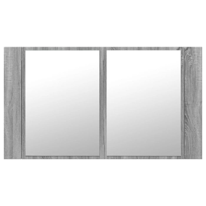 Dulap de baie cu oglindă și LED, gri sonoma, 80x12x45 cm, acril - WALTI WALTI