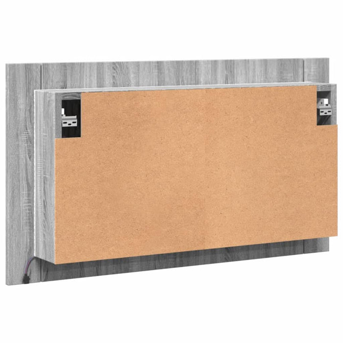 Dulap de baie cu oglindă și LED, gri sonoma, 80x12x45 cm, acril - WALTI WALTI