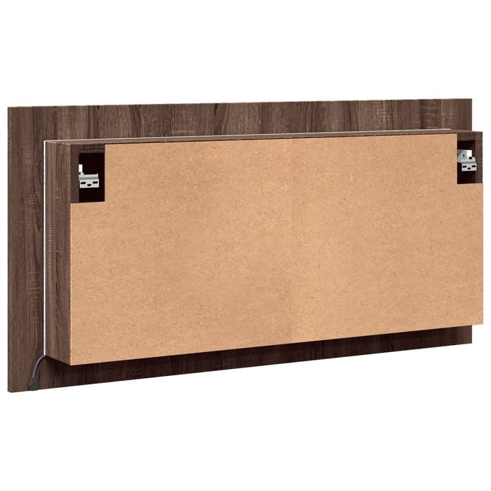Dulap de baie cu oglindă și LED stejar maro, 90x12x45 cm, acril - WALTI WALTI