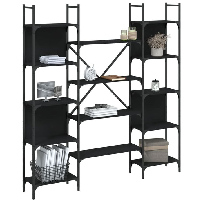Bibliotecă, negru, 155,5x24x166,5 cm, lemn prelucrat - WALTI WALTI