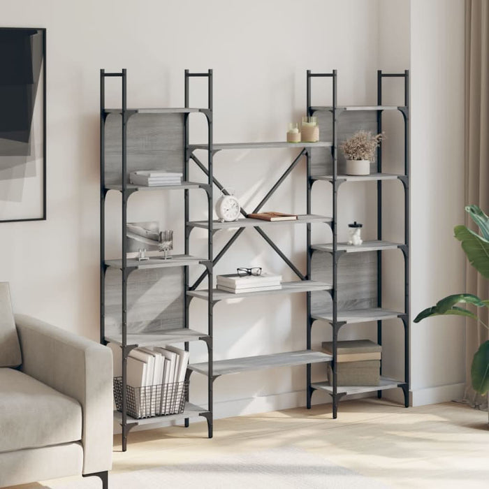 Bibliotecă, gri sonoma, 155,5x24x166,5 cm, lemn prelucrat - WALTI WALTI