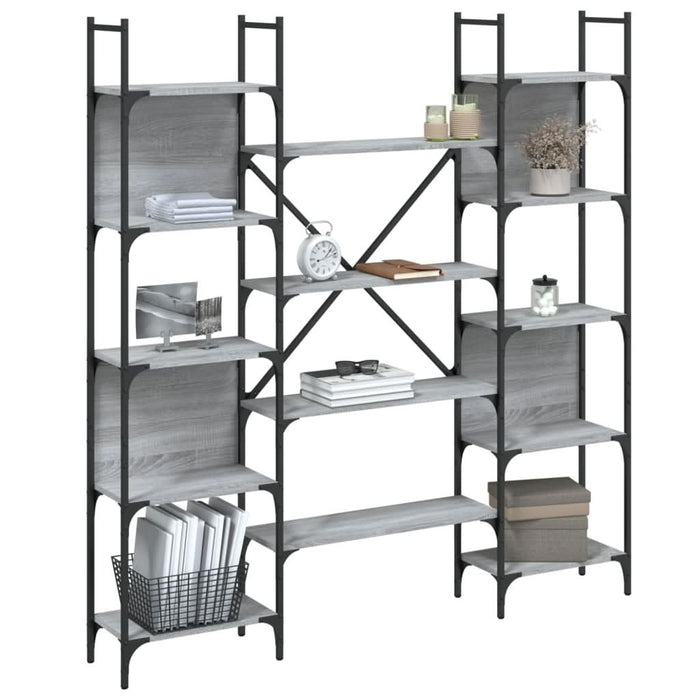 Bibliotecă, gri sonoma, 155,5x24x166,5 cm, lemn prelucrat - WALTI WALTI