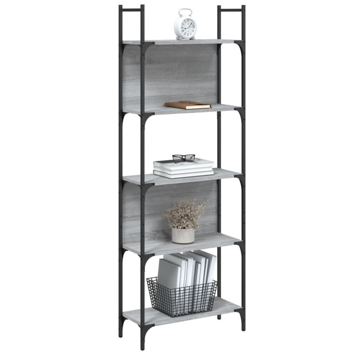 Bibliotecă 5 niveluri, gri sonoma, 60,5x24x166,5 cm - WALTI WALTI
