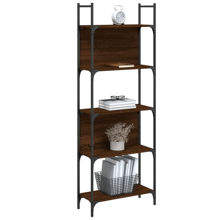Bibliotecă 5 niveluri, stejar maro, 60,5x24x166,5 cm - WALTI WALTI