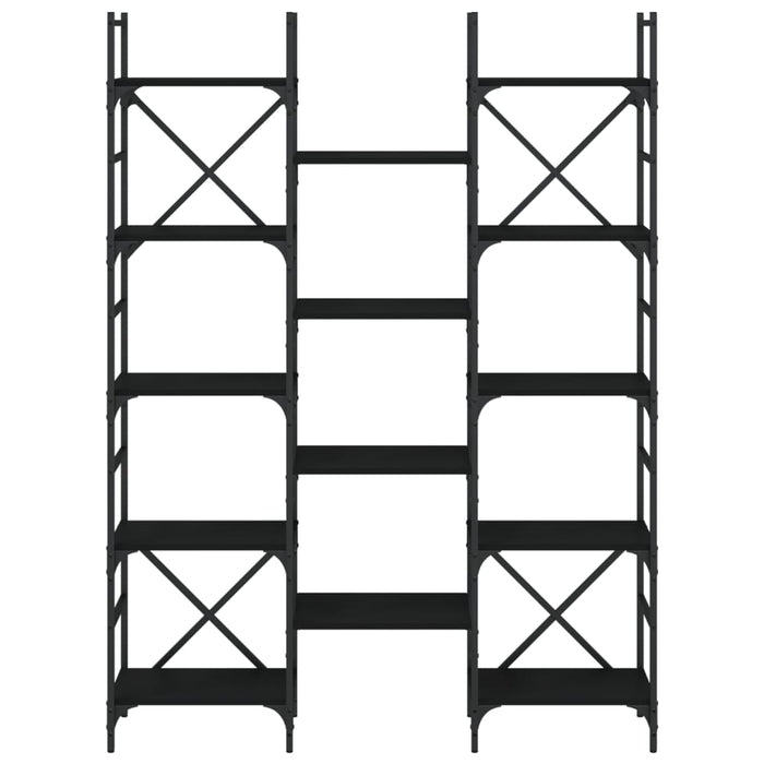 Bibliotecă, negru, 127,5x28,5x172,5 cm, lemn prelucrat - WALTI WALTI