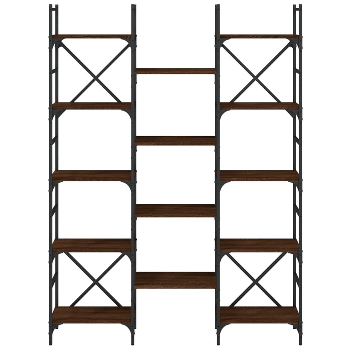 Bibliotecă, stejar maro, 127,5x28,5x172,5 cm, lemn prelucrat - WALTI WALTI