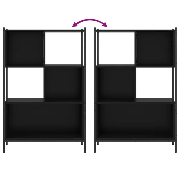 Bibliotecă, negru, 72x28x109 cm, lemn prelucrat - WALTI WALTI