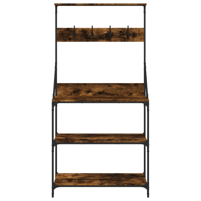 Raft brutărie cu cârlige și 4 niveluri, stejar fumuriu - WALTI WALTI