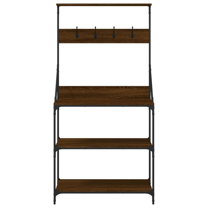 Raft brutărie cu cârlige și 4 niveluri, stejar maro - WALTI WALTI