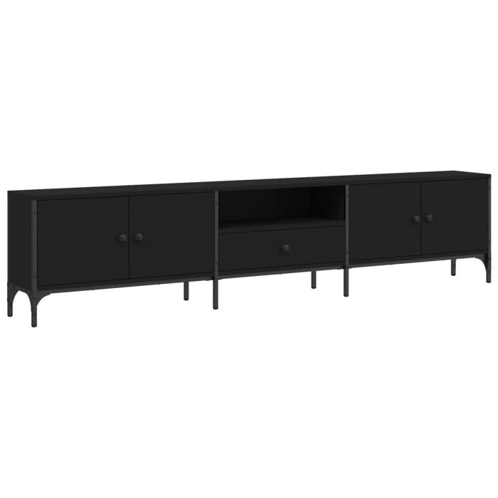 Comodă TV cu sertar, negru, 200x25x44 cm, lemn prelucrat - WALTI WALTI