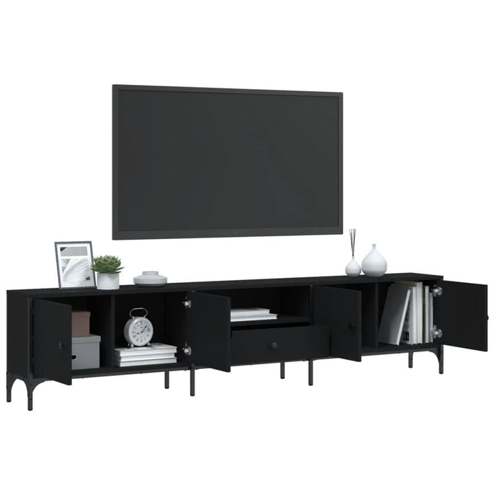 Comodă TV cu sertar, negru, 200x25x44 cm, lemn prelucrat - WALTI WALTI