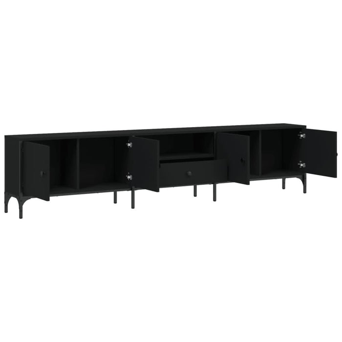 Comodă TV cu sertar, negru, 200x25x44 cm, lemn prelucrat - WALTI WALTI