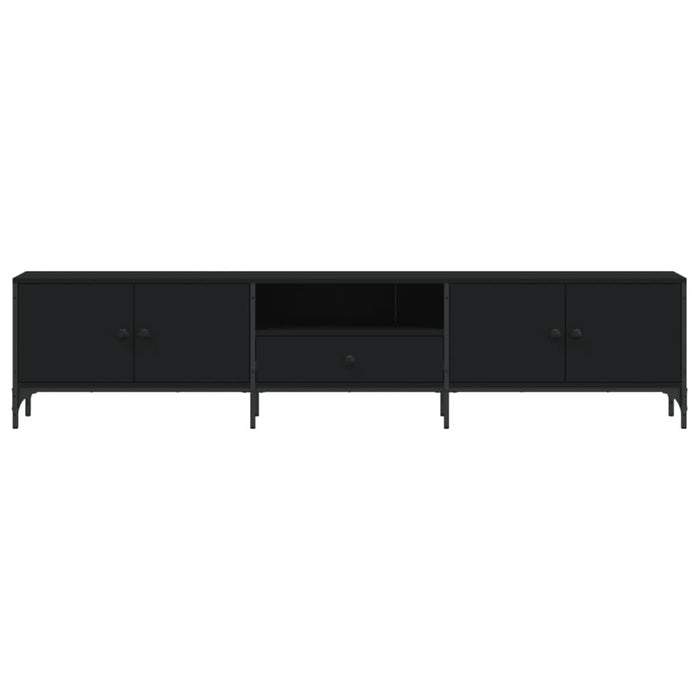 Comodă TV cu sertar, negru, 200x25x44 cm, lemn prelucrat - WALTI WALTI
