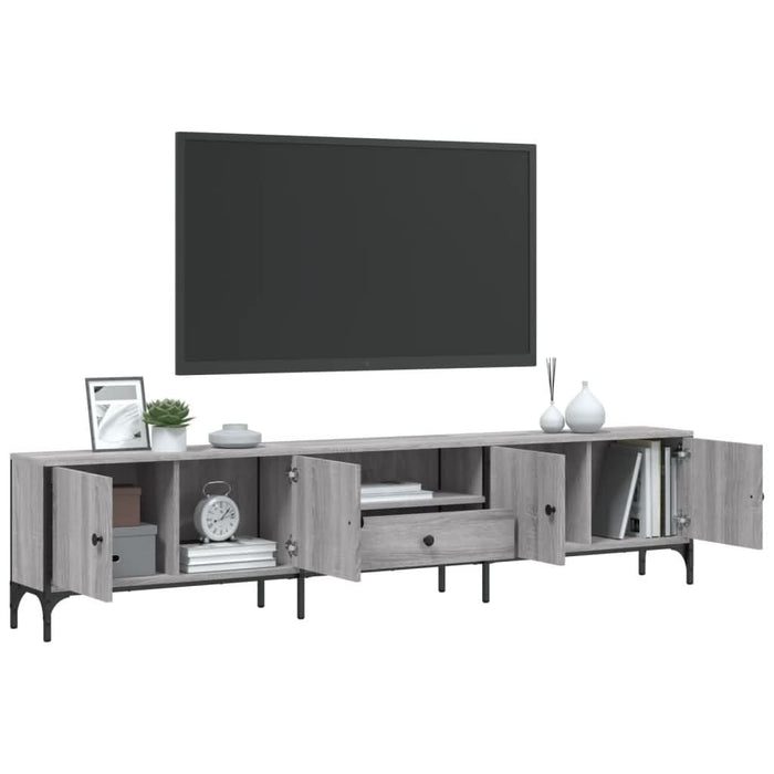 Comodă TV cu sertar, gri sonoma, 200x25x44 cm, lemn prelucrat - WALTI WALTI