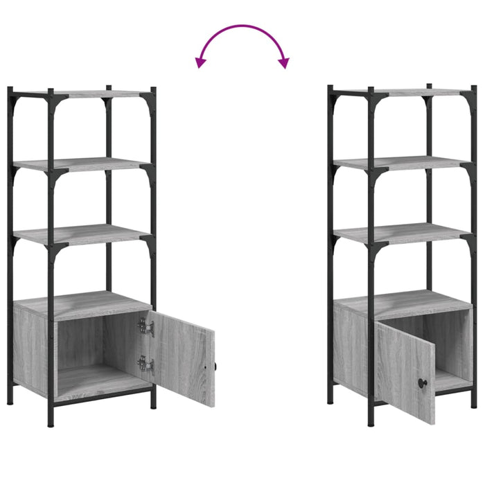 Bibliotecă 3 niveluri gri sonoma 41x30x109,5 cm, lemn prelucrat - WALTI WALTI