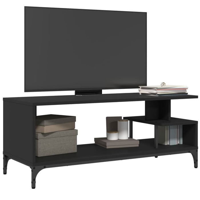 Comodă TV negru 102x40x41 cm lemn și oțel vopsit electrostatic - WALTI WALTI