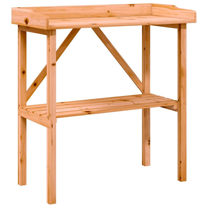 Masă de plante cu raft, maro, 78x38x82,5 cm, lemn masiv de brad - WALTI WALTI