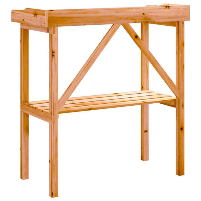 Masă de plante cu raft, maro, 78x38x82,5 cm, lemn masiv de brad - WALTI WALTI