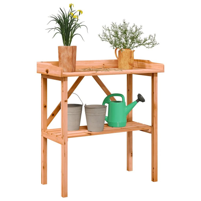Masă de plante cu raft, maro, 78x38x82,5 cm, lemn masiv de brad - WALTI WALTI