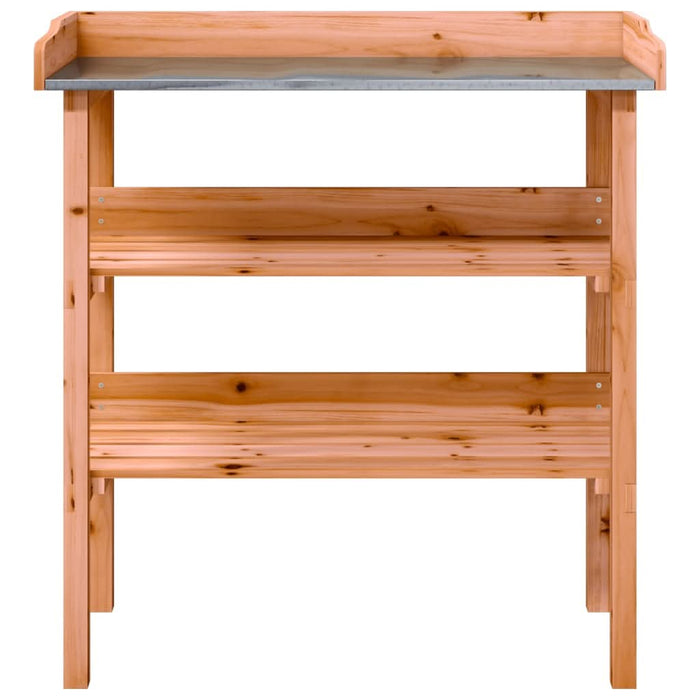 Masă de plante cu raft, maro, 78x38x82,5 cm, lemn masiv de brad - WALTI WALTI