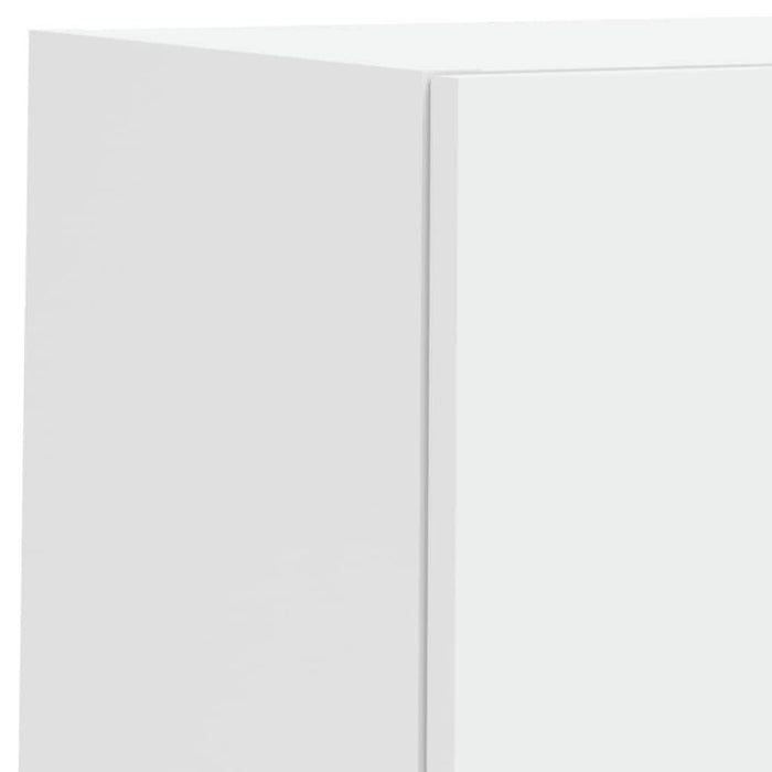 Comode TV de perete cu lumini LED, 4 piese, alb - WALTI WALTI