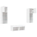 Comode TV de perete cu lumini LED, 4 piese, alb - WALTI WALTI