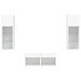 Comode TV de perete cu lumini LED, 4 piese, alb - WALTI WALTI