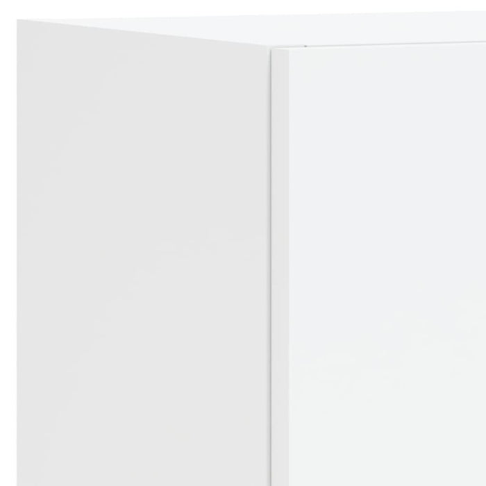 Comode TV de perete cu lumini LED, 4 piese, alb - WALTI WALTI