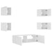 Comode TV de perete cu lumini LED, 5 piese, alb - WALTI WALTI
