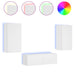 Comode TV de perete cu lumini LED, 3 piese, alb - WALTI WALTI