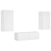 Comode TV de perete cu lumini LED, 3 piese, alb - WALTI WALTI