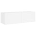 Comode TV de perete cu lumini LED, 3 piese, alb - WALTI WALTI
