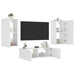 Comode TV de perete cu lumini LED, 3 piese, alb - WALTI WALTI